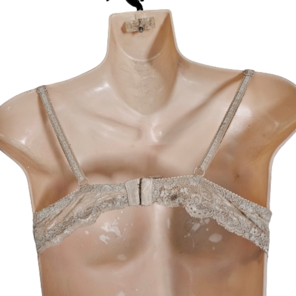 Hers by Herman Champagne Gold Sparkle Lace Push Up Bra Size Women's 36B - Picture 4 of 11